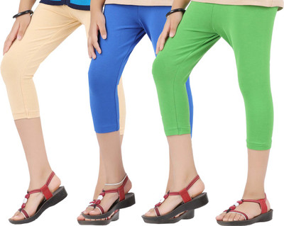 

Greenwich Capri For Girls Casual Solid Cotton(Multicolor Pack of 3, Beige;blue;green