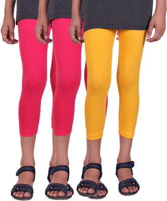 

Alisha Capri For Girls Casual Solid Cotton(Multicolor Pack of 3, Rani;yellow