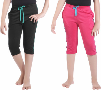 

Red Ring Capri For Girls Casual Solid Cotton(Multicolor Pack of 2