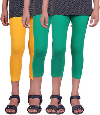 

Alisha Capri For Girls Casual Solid Cotton(Multicolor Pack of 3, Green;yellow