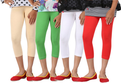 

Greenwich Capri For Girls Casual Solid Cotton(Multicolor Pack of 4, Beige;green;red;white
