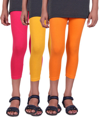 

Alisha Capri For Girls Casual Solid Cotton(Multicolor Pack of 3, Orange;rani;yellow
