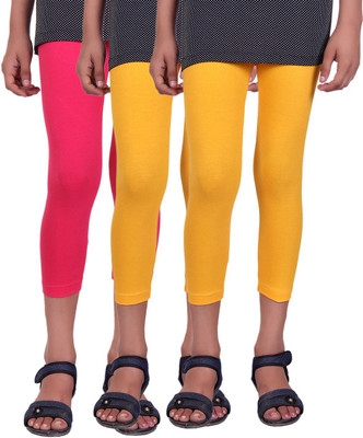 

Alisha Capri For Girls Casual Solid Cotton(Multicolor Pack of 3, Rani;yellow