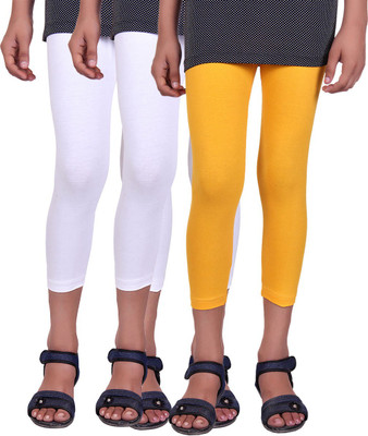 

Alisha Capri For Girls Casual Solid Cotton(Multicolor Pack of 3, White;yellow