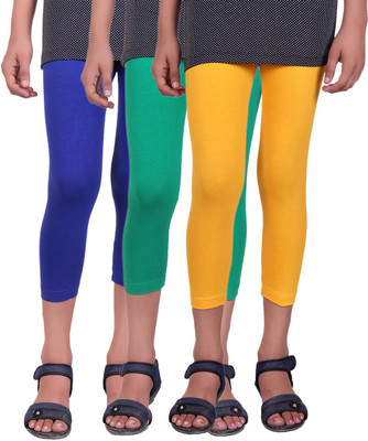 

Alisha Capri For Girls Casual Solid Cotton(Multicolor Pack of 3, Green;royal blue;yellow
