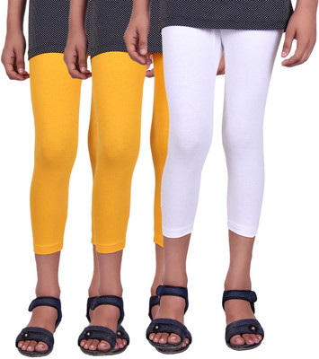 

Alisha Capri For Girls Casual Solid Cotton(Multicolor Pack of 3, White;yellow