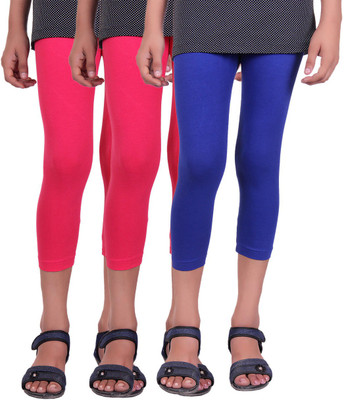 

Alisha Capri For Girls Casual Solid Cotton(Multicolor Pack of 3, Rani;royal blue