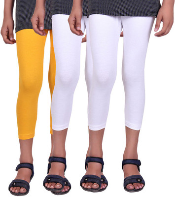 

Alisha Capri For Girls Casual Solid Cotton(Multicolor Pack of 3, White;yellow