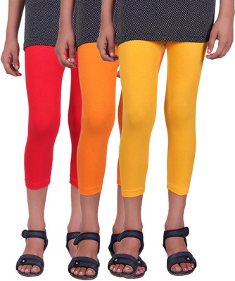 

Alisha Capri For Girls Casual Solid Cotton(Multicolor Pack of 3, Orange;red;yellow