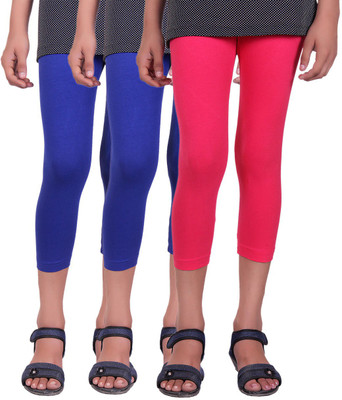 

Alisha Capri For Girls Casual Solid Cotton(Multicolor Pack of 3, Rani;royal blue