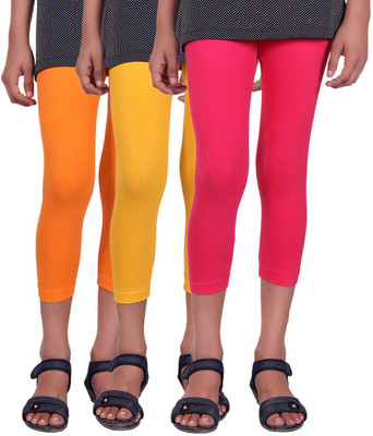 

Alisha Capri For Girls Casual Solid Cotton(Multicolor Pack of 3, Orange;rani;yellow