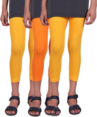 

Alisha Capri For Girls Casual Solid Cotton(Multicolor Pack of 3, Orange;yellow