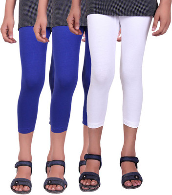 

Alisha Capri For Girls Casual Solid Cotton(Multicolor Pack of 3, Royal blue;white
