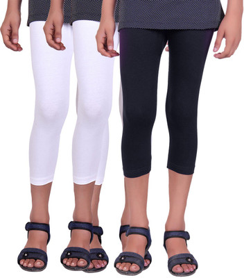 

Alisha Capri For Girls Casual Solid Cotton(Multicolor Pack of 3, Black;white