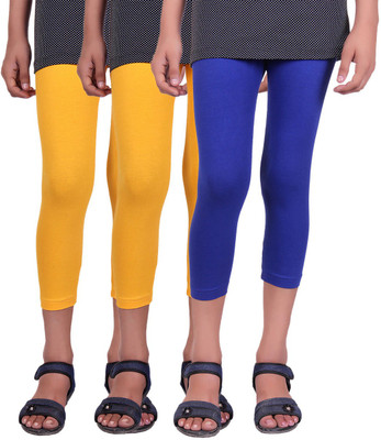 

Alisha Capri For Girls Casual Solid Cotton(Multicolor Pack of 3, Royal blue;yellow