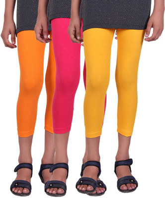 

Alisha Capri For Girls Casual Solid Cotton(Multicolor Pack of 3, Orange;rani;yellow