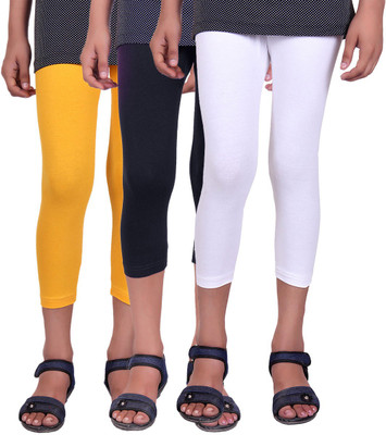 

Alisha Capri For Girls Casual Solid Cotton(Multicolor Pack of 3, Black;white;yellow