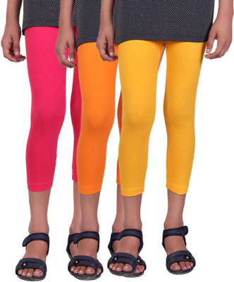 

Alisha Capri For Girls Casual Solid Cotton(Multicolor Pack of 3, Orange;rani;yellow