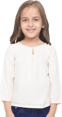 

Go India Store Girls Midi/Knee Length Casual Dress(Beige, Full Sleeve