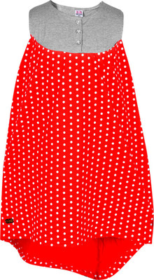 

Lil Orchids Girls Midi/Knee Length Casual Dress(Grey, Sleeveless