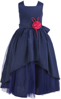 

Samsara Couture Girls Maxi/Full Length Party Dress(Dark Blue, Sleeveless, Navy blue