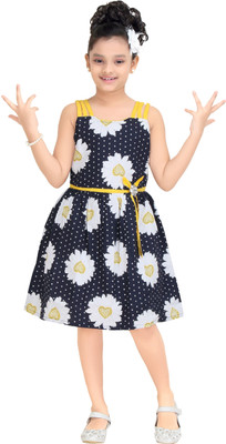 

Trendy Girls Girls Midi/Knee Length Casual Dress(Black, Sleeveless