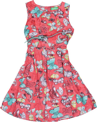 

Palm Tree Girls Mini/Short Casual Dress(Multicolor, Sleeveless, 1367