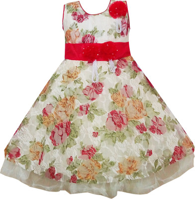 

Fashionitz Girls Maxi/Full Length Party Dress(Red, Sleeveless