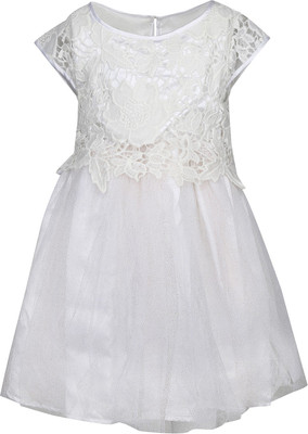 

Life by Shoppers Stop Girls Midi/Knee Length Casual Dress(White, Cap Sleeve, Off white