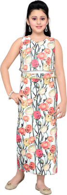 

Hunny Bunny Girls Maxi/Full Length Party Dress(White, Sleeveless, Off-white