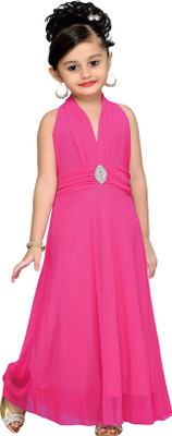 

Aarika Maxi/Full Length Party Dress(Pink, Sleeveless, Rani