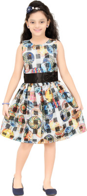 

Trendyy Girls Girls Midi/Knee Length Party Dress(Multicolor, Sleeveless