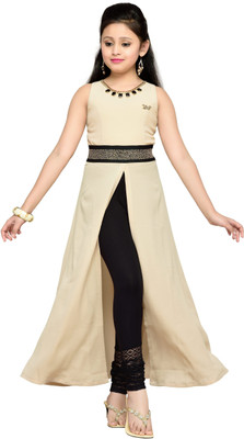 

Hunny Bunny Girls Maxi/Full Length Party Dress(Beige, Sleeveless