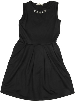 

Chemistry Girl Girls Midi/Knee Length Casual Dress(Black, Sleeveless