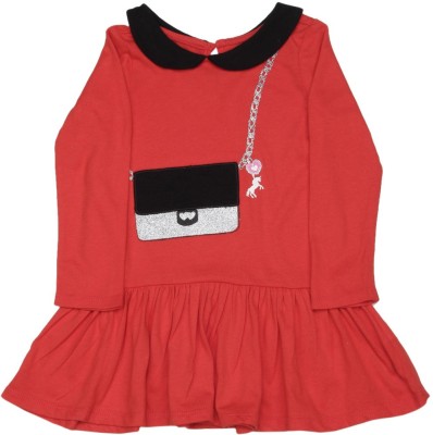 The Children's Place Girls Midi/Knee Length Casual Dress(Red, Full Sleeve) at flipkart