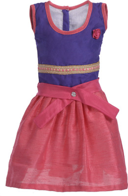 

RoopRahasya Girls Midi/Knee Length Party Dress(Purple, Sleeveless, Violet