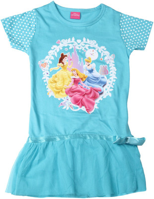

Disney Princess Girls Mini/Short Casual Dress(Blue, Half Sleeve, Turquoise