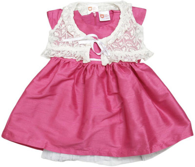 

612 League Girls Midi/Knee Length Casual Dress(Pink, Cap Sleeve, Mauve
