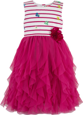 

Toy Balloon Kids Girls Midi/Knee Length Party Dress(Pink, Sleeveless, Multi