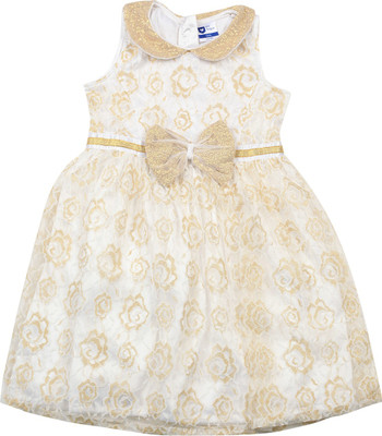 

612 League Girls Midi/Knee Length Casual Dress(White, Sleeveless
