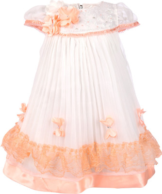 

La Bele Girls Midi/Knee Length Casual Dress(Multicolor, Cap Sleeve, Peach
