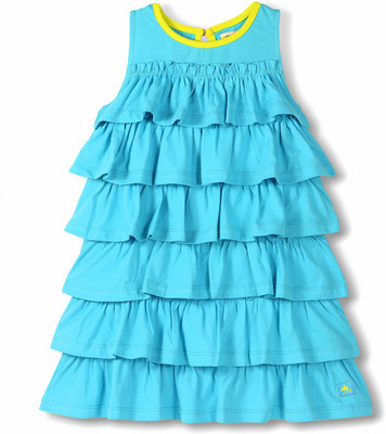 

Cherry Crumble California Girls Midi/Knee Length Casual Dress(Blue, Sleeveless, Blue yellow