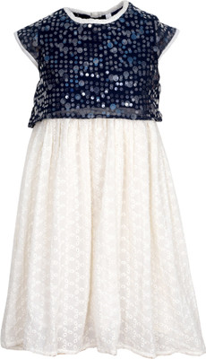 

Bella Moda Girl's Midi/Knee Length Casual Dress(Multicolor, Cap sleeve), Blue