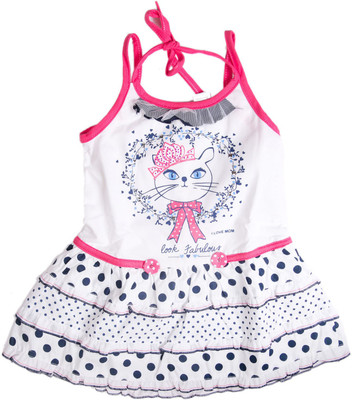 

Cuddlezz Girls Midi/Knee Length Party Dress(Pink, Noodle strap