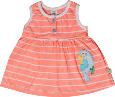 

Toffyhouse Girls Midi/Knee Length Casual Dress(Orange, Half Sleeve