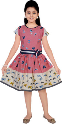

Saarah Girls Midi/Knee Length Casual Dress(Multicolor, Sleeveless