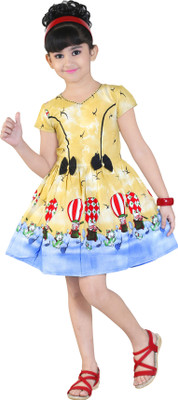 

Golden Girl Girls Midi/Knee Length Casual Dress(Yellow, Fashion Sleeve