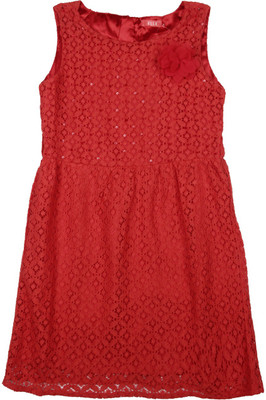 

Elle Kids Girls Midi/Knee Length Casual Dress(Red, Sleeveless