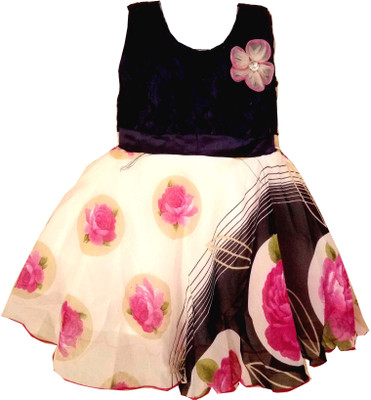 

All About Pink Girls Midi/Knee Length Party Dress(Pink, Sleeveless
