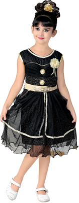 

Nikunj Fashion Girls Midi/Knee Length Party Dress(Black, Sleeveless)